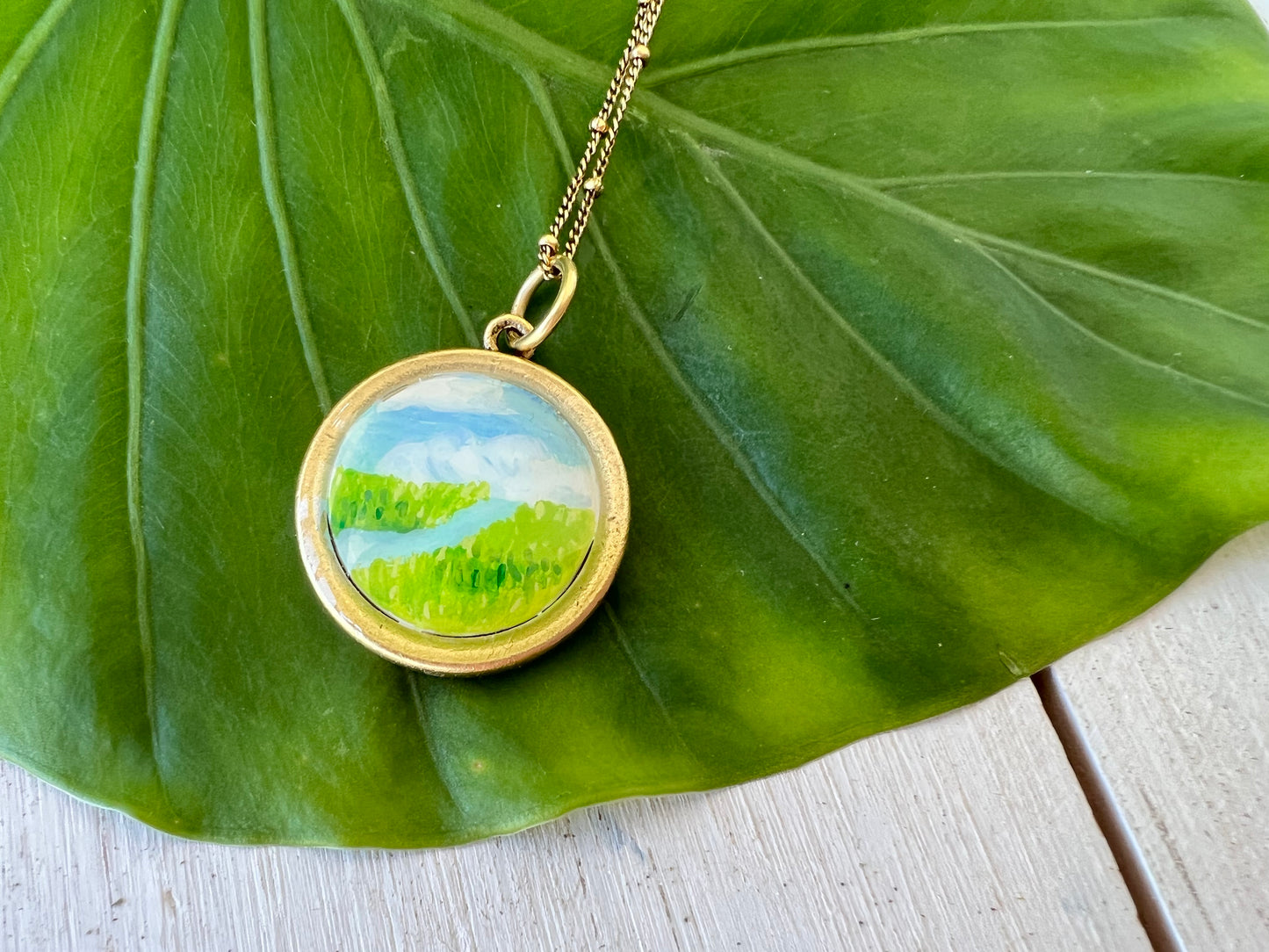 Hand Painted Low Country Marsh Pendant