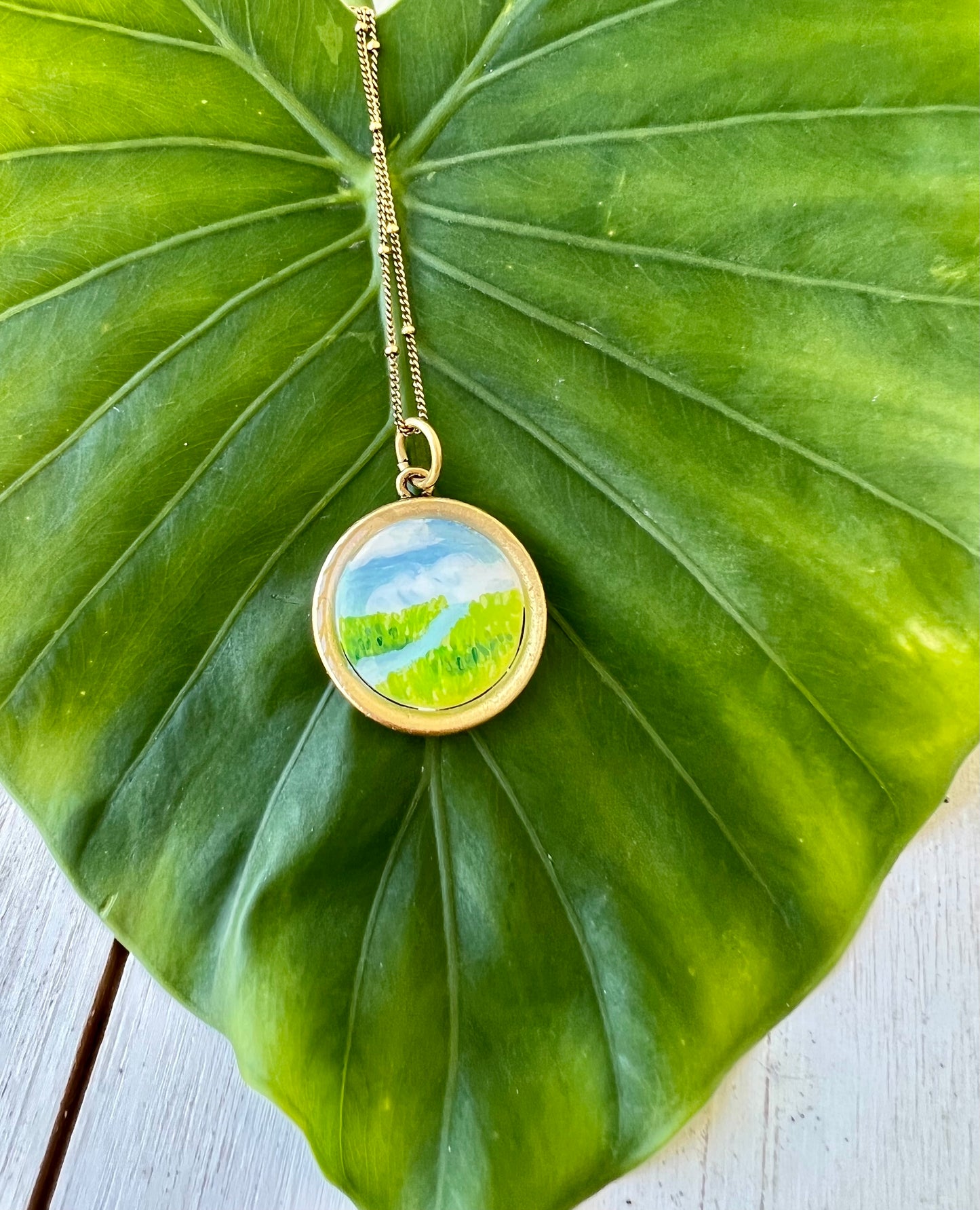 Hand Painted Low Country Marsh Pendant