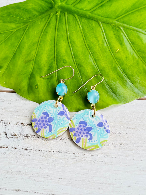 Hand Painted Sea Turtle Earrings