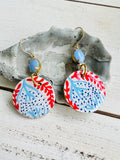 Hand Painted Coral Earrings