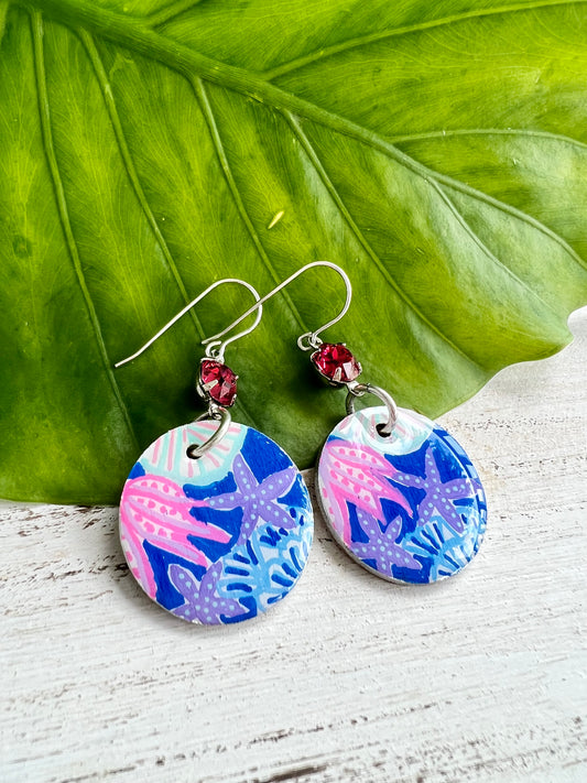 Hand Painted Wish Upon A Starfish Earrings