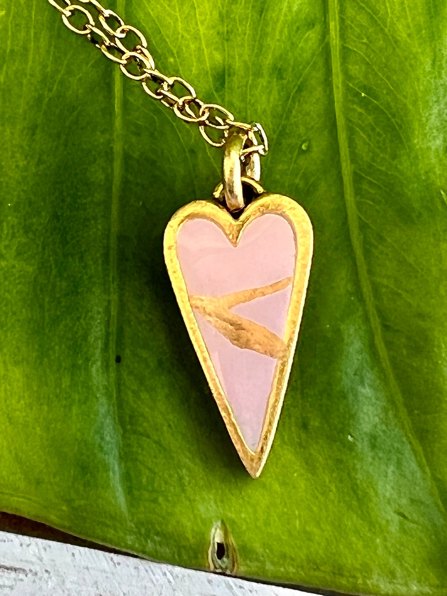 Kintsugi Inspired Pendants - Encouragement Gift - Kintsugi Heart Necklace, Gold