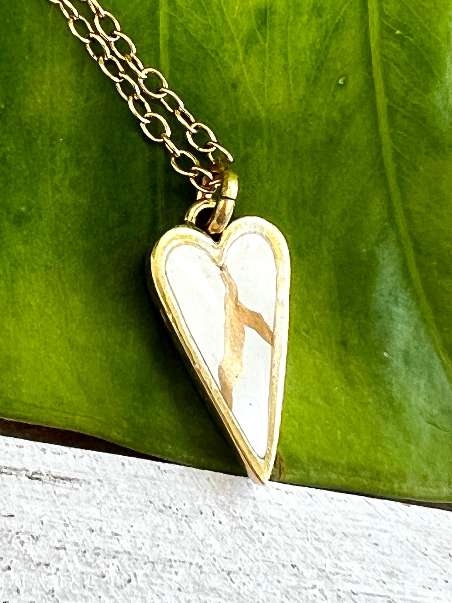 Kintsugi Inspired Pendants - Encouragement Gift - Kintsugi Heart Necklace, Gold