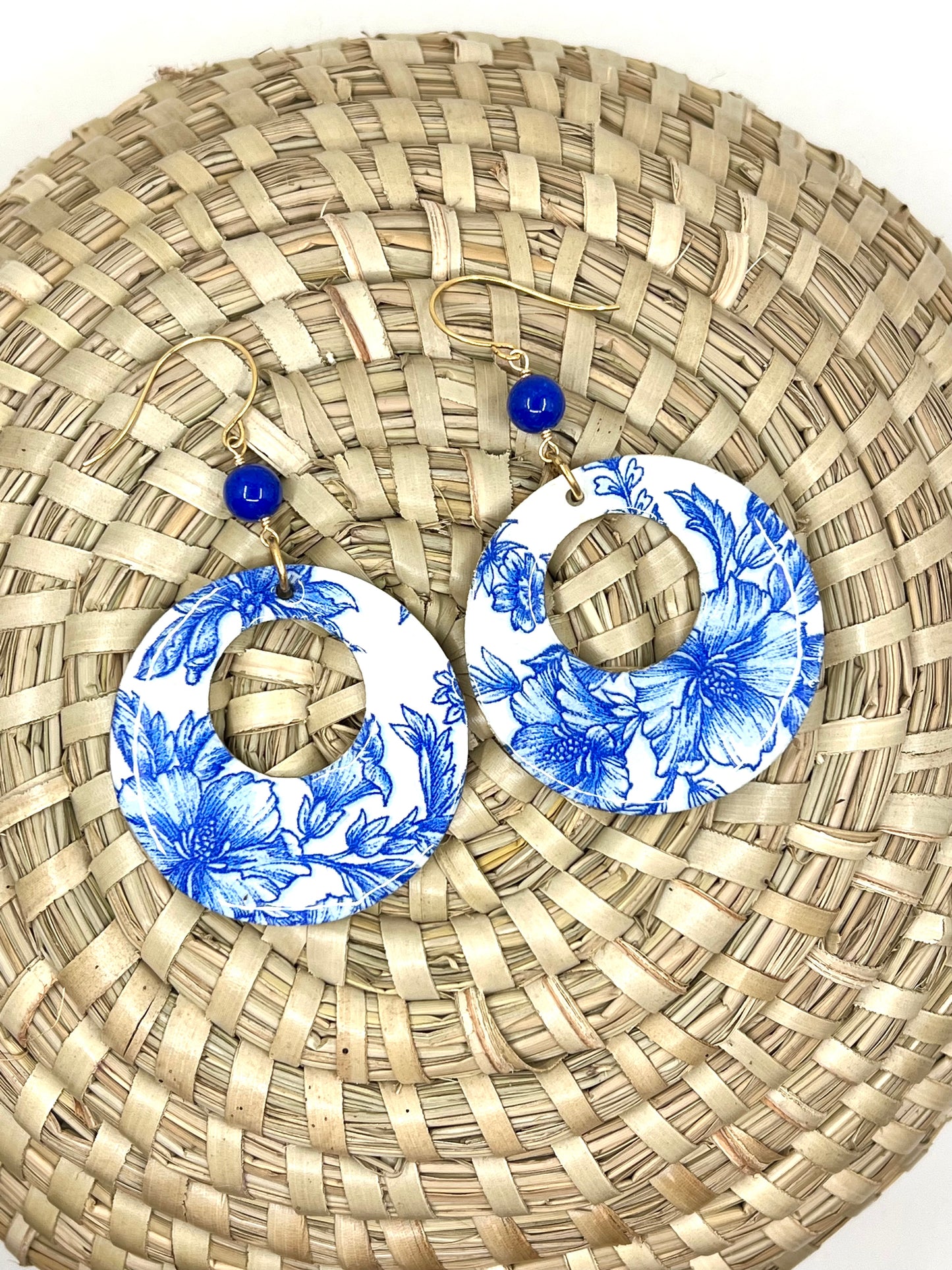 Blue and White Chinoiserie Earrings