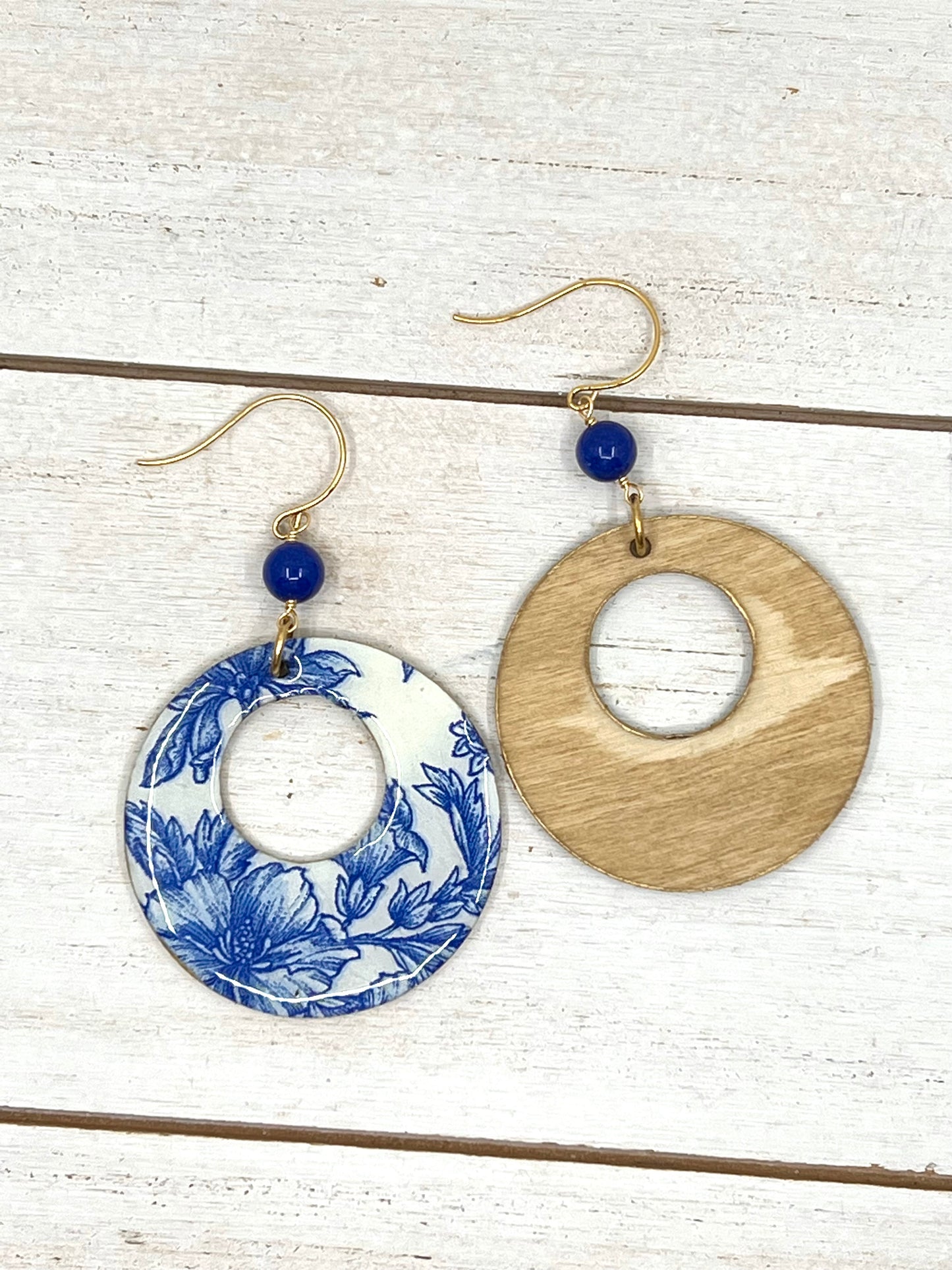 Blue and White Chinoiserie Earrings