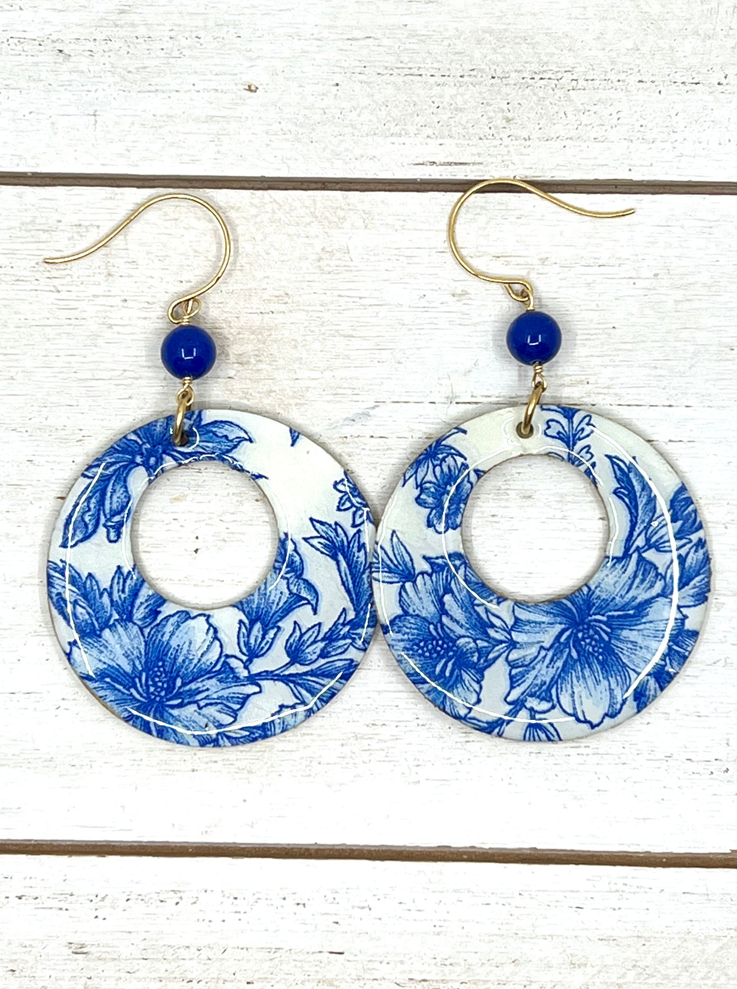 Blue and White Chinoiserie Earrings