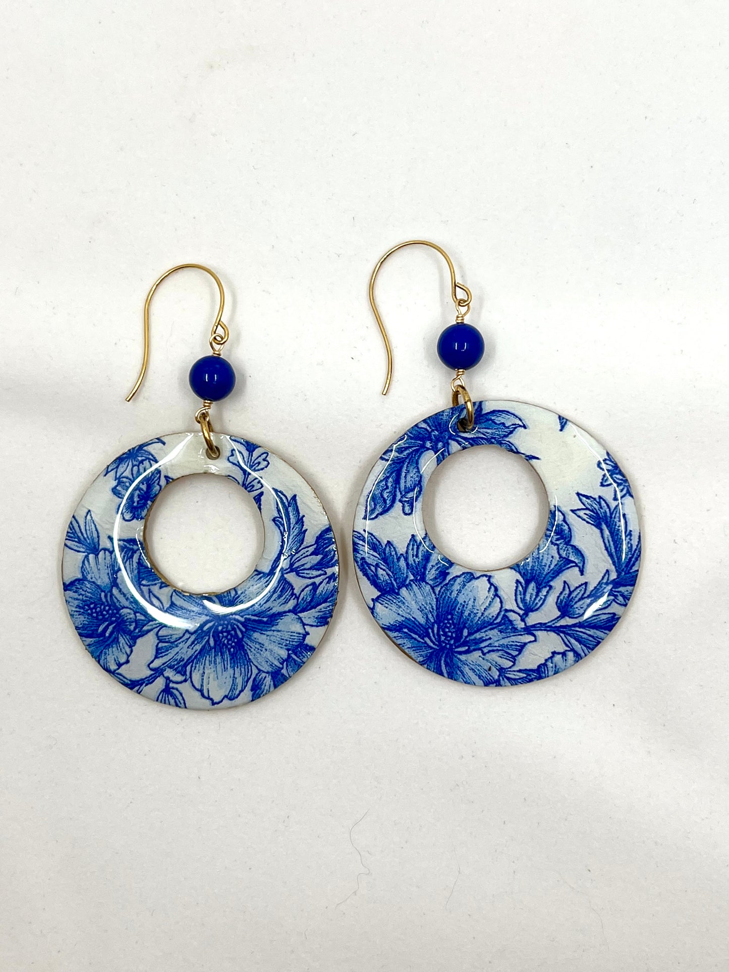 Blue and White Chinoiserie Earrings