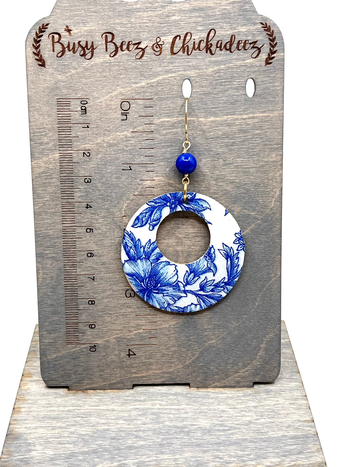 Blue and White Chinoiserie Earrings